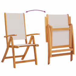 VidaXL 3279238 outdoor chair Terrace Padded seat Acacia wood, Fabric Grey - Additional view 4