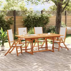 VidaXL 3279239 outdoor chair Terrace Padded seat Acacia wood, Fabric Grey