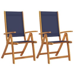VidaXL 3279241 outdoor chair Terrace Padded seat Acacia wood, Fabric Blue