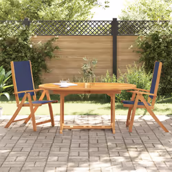 VidaXL 3279242 outdoor chair Terrace Padded seat Acacia wood, Fabric Blue