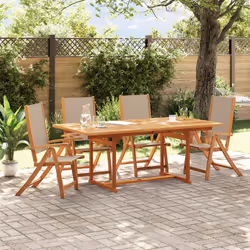 VidaXL 3279244 outdoor chair Terrace Padded seat Acacia wood, Fabric Taupe