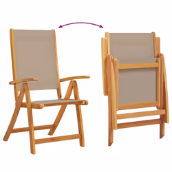 VidaXL 3279244 outdoor chair Terrace Padded seat Acacia wood, Fabric Taupe - Additional view 4