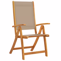 VidaXL 3279245 outdoor chair Terrace Padded seat Acacia wood, Fabric Taupe