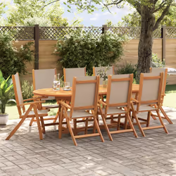 VidaXL 3279246 outdoor chair Terrace Padded seat Acacia wood, Fabric Taupe - Additional view 2