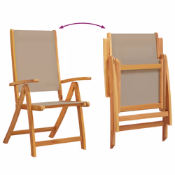 VidaXL 3279246 outdoor chair Terrace Padded seat Acacia wood, Fabric Taupe - Additional view 5