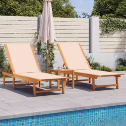 VidaXL 3279248 outdoor chair Lounge Padded seat Acacia wood, Fabric