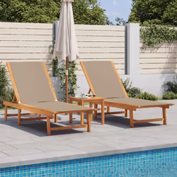 VidaXL 3279251 outdoor chair Lounge Padded seat Acacia wood, Fabric