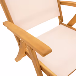 vidaXL Garden Dining Set Table and Chairs Solid Wood Acacia and Textilene - cream, 6 piece - Additional view 8