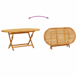vidaXL Garden Dining Set Table and Chairs Solid Wood Acacia and Textilene - cream, 8 piece - Additional view 5