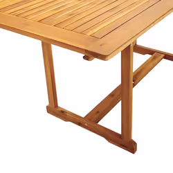 vidaXL Garden Dining Set 5 Piece Table & Chair Solid Wood Acacia and Textilene - cream, 6 piece/rectangular - Additional view 7