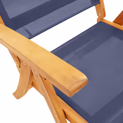 vidaXL Garden Dining Set 9 Piece Table & Chair Solid Wood Acacia and Textilene - blue, 8 piece/oval - Additional view 8