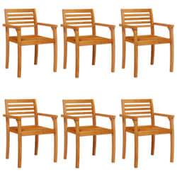 vidaXL Garden Chairs Outdoor Chair Balcony Dining Chair Solid Wood Acacia - 6 pcs