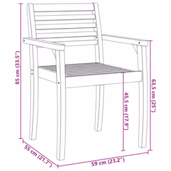 vidaXL Garden Chairs Outdoor Chair Balcony Dining Chair Solid Wood Acacia - 6 pcs