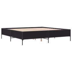vidaXL Bed Frame Home Bed Base Mattress Foundation Engineered Wood and Metal - black, 180 x 200 cm