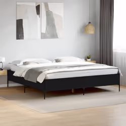 vidaXL Bed Frame Home Bed Base Mattress Foundation Engineered Wood and Metal - black, 180 x 200 cm