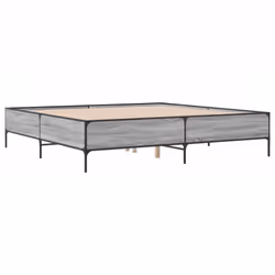 vidaXL Bed Frame Home Bed Base Mattress Foundation Engineered Wood and Metal - grey sonoma, 180 x 200 cm/ 44 cm - Additional view 2