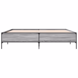 vidaXL Bed Frame Home Bed Base Mattress Foundation Engineered Wood and Metal - grey sonoma, 180 x 200 cm/ 44 cm - Additional view 4