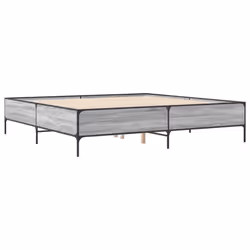 vidaXL Bed Frame Home Bed Base Mattress Foundation Engineered Wood and Metal - grey sonoma, 180 x 200 cm/ 44 cm - Additional view 5