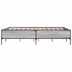 vidaXL Bed Frame Home Bed Base Mattress Foundation Engineered Wood and Metal - grey sonoma, 150 x 200 cm - Additional view 4