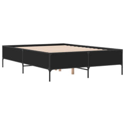 vidaXL Bed Frame Home Bed Base Mattress Foundation Engineered Wood and Metal - black, 140 x 200 cm