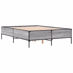vidaXL Bed Frame Home Bed Base Mattress Foundation Engineered Wood and Metal - grey sonoma, 140 x 200 cm/ 44 cm - Additional view 2