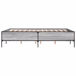 vidaXL Bed Frame Home Bed Base Mattress Foundation Engineered Wood and Metal - grey sonoma, 140 x 200 cm/ 44 cm - Additional view 4