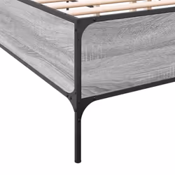 vidaXL Bed Frame Home Bed Base Mattress Foundation Engineered Wood and Metal - grey sonoma, 140 x 200 cm/ 44 cm - Additional view 6