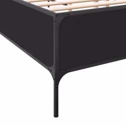 vidaXL Bed Frame Home Bed Base Mattress Foundation Engineered Wood and Metal - black, 120 x 200 cm - Additional view 6