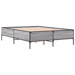 vidaXL Bed Frame Home Bed Base Mattress Foundation Engineered Wood and Metal - grey sonoma, 120 x 200 cm - Additional view 5