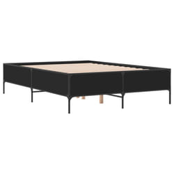 vidaXL Bed Frame Home Bed Base Mattress Foundation Engineered Wood and Metal - black, 140 x 190 cm