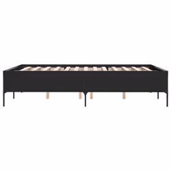 vidaXL Bed Frame Home Bed Base Mattress Foundation Engineered Wood and Metal - black, 120 x 190 cm/ 44 cm - Additional view 4