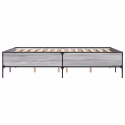 vidaXL Bed Frame Home Bed Base Mattress Foundation Engineered Wood and Metal - grey sonoma, 120 x 190 cm - Additional view 4