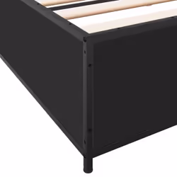 vidaXL Bed Frame Bed Base Sonoma Oak 160x200 cm Engineered Wood and Metal - black, 200 x 200 cm - Additional view 6