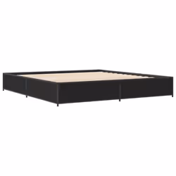 vidaXL Bed Frame Bed Black 180x200 cm Super King Engineered Wood and Metal - black, 160 x 200 cm/ 29 cm