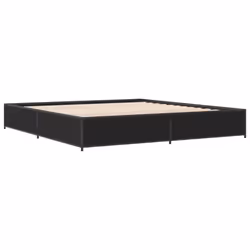 vidaXL Bed Frame Bed Black 180x200 cm Super King Engineered Wood and Metal - black, 160 x 200 cm/ 29 cm - Additional view 5