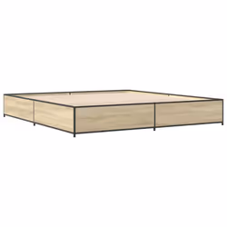 vidaXL Bed Frame Bed Base Sonoma Oak 160x200 cm Engineered Wood and Metal - sonoma oak, 160 x 200 cm