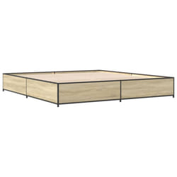 vidaXL Bed Frame Bed Base Sonoma Oak 160x200 cm Engineered Wood and Metal - sonoma oak, 160 x 200 cm