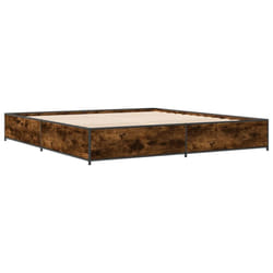 vidaXL Bed Frame Bed Base Sonoma Oak 160x200 cm Engineered Wood and Metal - smoked oak, 160 x 200 cm