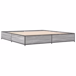 vidaXL Bed Frame Bed Base Sonoma Oak 160x200 cm Engineered Wood and Metal - grey sonoma, 160 x 200 cm