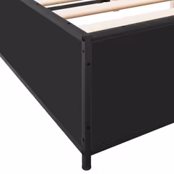 vidaXL Bed Frame Bed Black 180x200 cm Super King Engineered Wood and Metal - black, 150 x 200 cm/ 29 cm - Additional view 6
