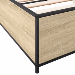 vidaXL Bed Frame Bed Base Sonoma Oak 160x200 cm Engineered Wood and Metal - sonoma oak, 150 x 200 cm - Additional view 6