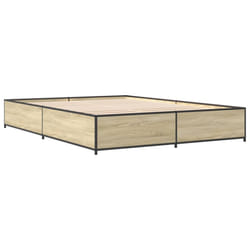 vidaXL Bed Frame Bed Base Sonoma Oak 160x200 cm Engineered Wood and Metal - sonoma oak, 140 x 200 cm