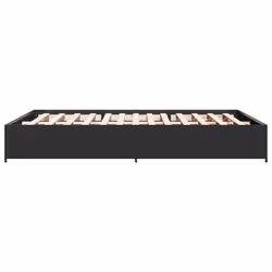 vidaXL Bed Frame Bed Base Sonoma Oak 160x200 cm Engineered Wood and Metal - black, 120 x 200 cm - Additional view 4