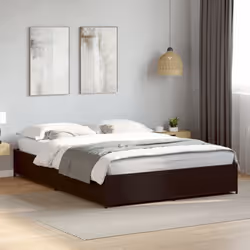 vidaXL Bed Frame Bed Base Sonoma Oak 160x200 cm Engineered Wood and Metal - black, 140 x 190 cm - Additional view 2