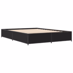 vidaXL Bed Frame Bed Black 180x200 cm Super King Engineered Wood and Metal - black, 135 x 190 cm/ 29 cm - Additional view 5