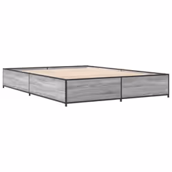 vidaXL Bed Frame Bed Base Sonoma Oak 160x200 cm Engineered Wood and Metal - grey sonoma, 120 x 190 cm