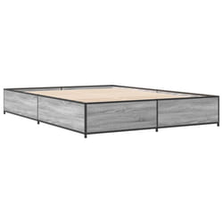 vidaXL Bed Frame Bed Base Sonoma Oak 160x200 cm Engineered Wood and Metal - grey sonoma, 120 x 190 cm