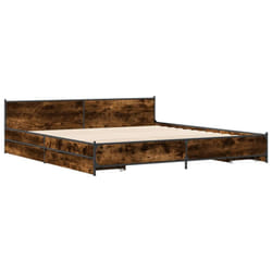vidaXL Bed Frame with Drawers Bed Base Mattress Foundation Engineered Wood - smoked oak, 200 x200 cm