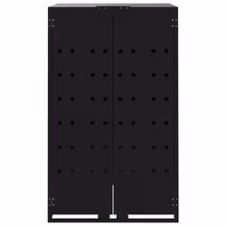 vidaXL Wheelie Bin Storage for 4 Bins Garden Store Trash Cover Black Steel - Additional view 4