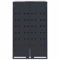 vidaXL Wheelie Bin Storage for 3 Bins Rubbish Trash Cover Anthracite Steel - Additional view 4